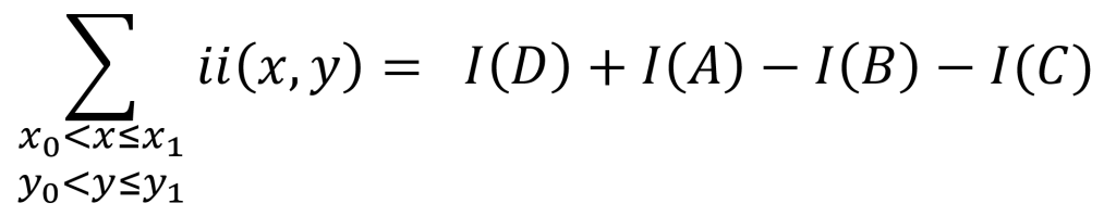 integral image-equation